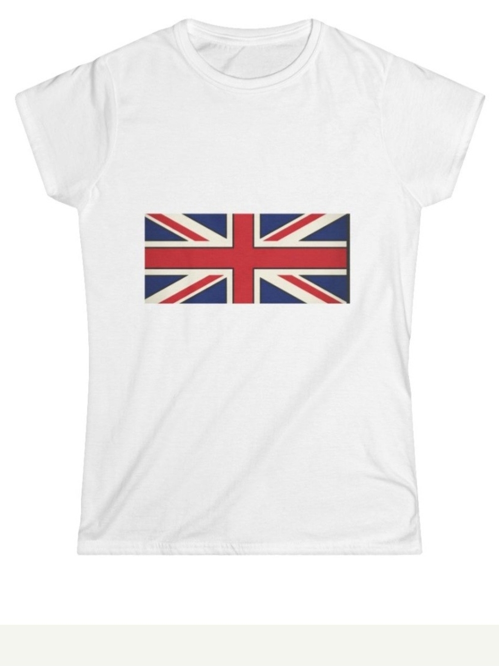 Brand New Women's Soft Tee Featuring a Union Jack Inspired Design